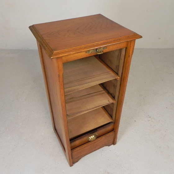 Image 1 of Eiken rolluikkast met 1 luik, 90 cm hoog, jaren 30