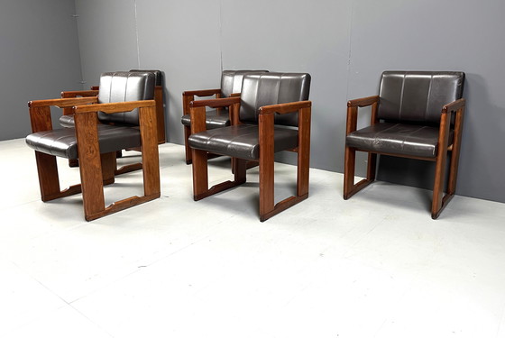 Image 1 of Set Of 6 Vintage Dining Chairs By Tobia & Afra Scarpa, 1970S