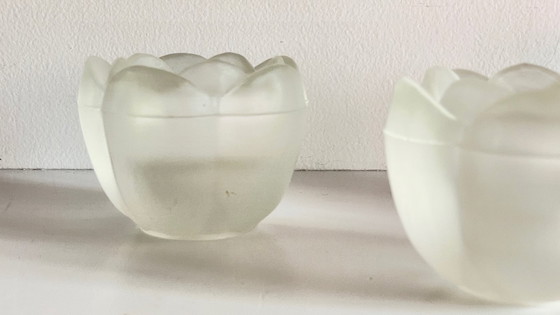 Image 1 of PHOTOPHORES Verre BOUGEOIR Argenté VINTAGE