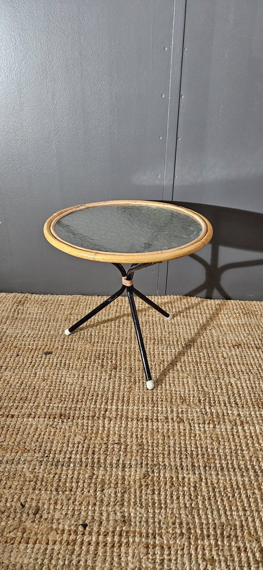Rohé Noordwolde side table – rattan – 1950s/60s