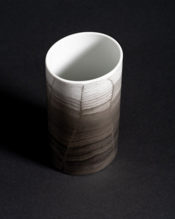 Image 1 of Glam Chic Vintage Rare Alain Le Foll × Rosenthal "Chiffon" Porcelain Vase Duo