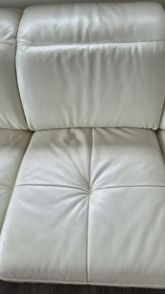 Sofá esquinero grande de lujo en piel 'Celanova' - Blanco Stardust – Sofás esquineros, Leather (photo 9 of 10)
