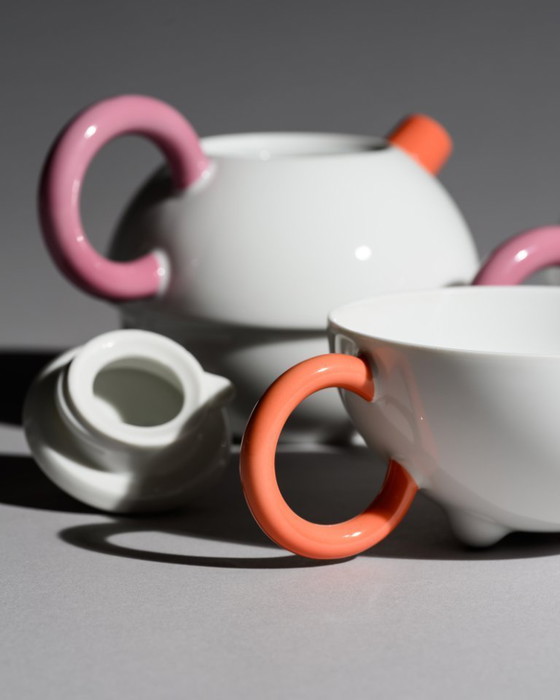 Image 1 of Matteo Thun “Tea for One” Porcelain Full Set Arzberg Postmodern Design Memphis