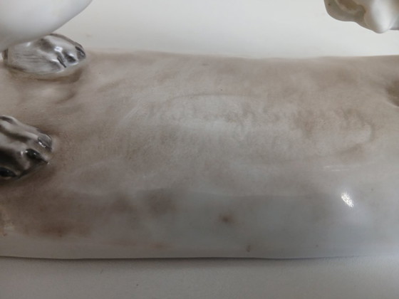 Image 1 of Gyorgy Vastagh Herend, groot porseleinen beeld Ierse Setter