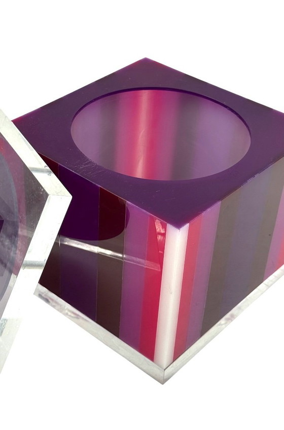 Image 1 of Secchiello per il ghiaccio rosa postmoderno, Italia, anni '80 ca.