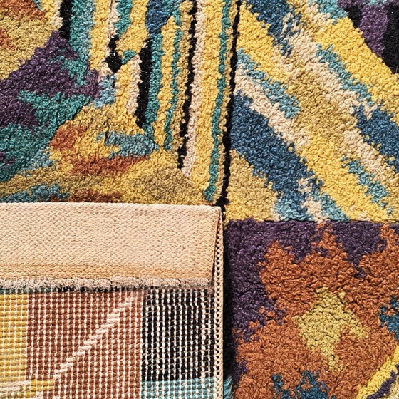1980s Missoni geometrisch patroon vloerkleed, Multi Color, Vloerkleden en tapijten, Textiel, Geel, Abstract (foto 14 van 14)