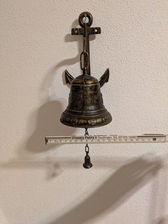 Image 1 of Hermosa campana de barco antigua con ancla ⚓