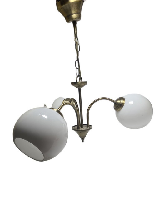 Lampadario in stile Art Déco, Polonia, anni '70 – kroonluchters, Glass, Metal (photo 2 of 8)