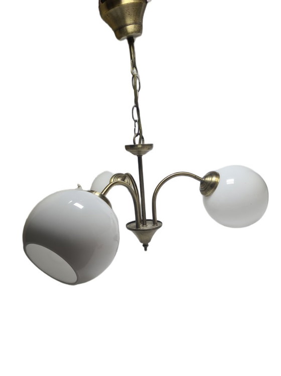 Lampadario in stile Art Déco, Polonia, anni '70 – Glass, Metal (photo 2 of 8)