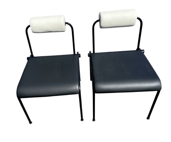 Image 1 of 2 sedie postmoderne Memphis, nere e bianche