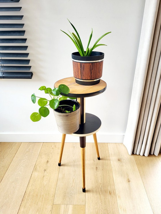 Image 1 of Supporto per piante o tavolo vintage a treppiede a 2 livelli