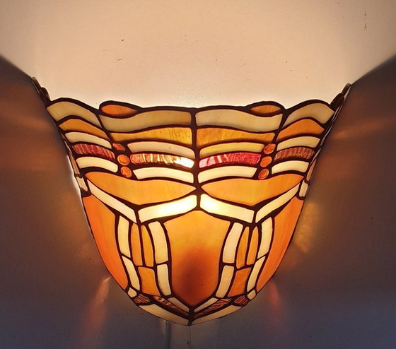 Image 1 of Massive tiffany wandlamp met originele doos.
