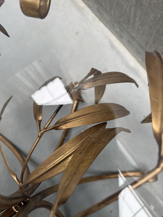 Image 1 of Hans Kögl Side Table Palm Leaves Gold Leaf 1970s