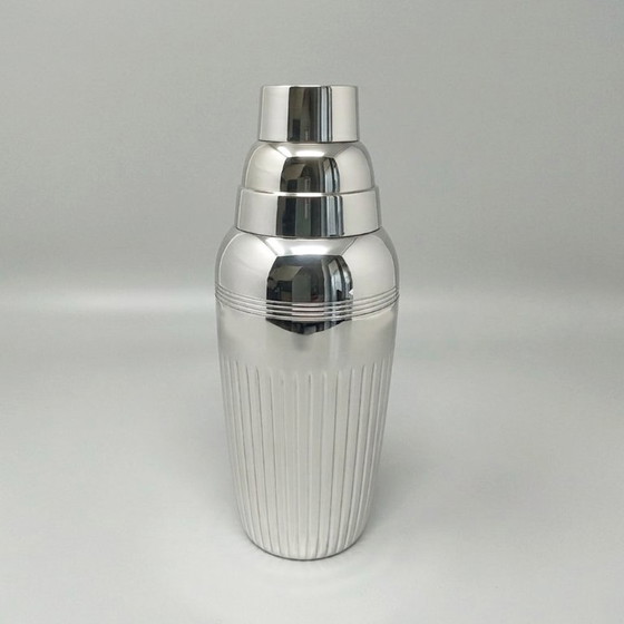 Image 1 of 1930s Art Deco Jordan "Sheffield Collection" Silver-Plated Cocktail Shaker. Made in England