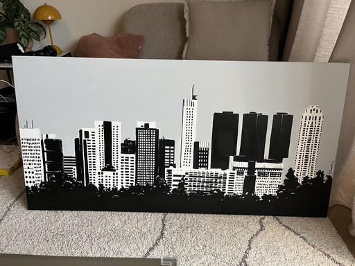 Painting skyline Rotterdam GovArt 60x120
