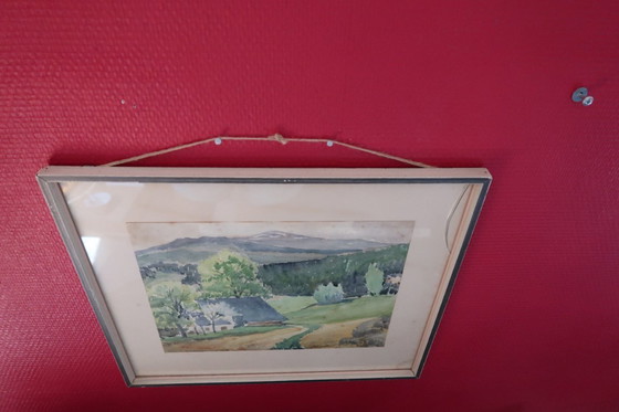 Image 1 of Acuarela antigua firmada por Behrendt, 1923 - Enmarcada (2C08)