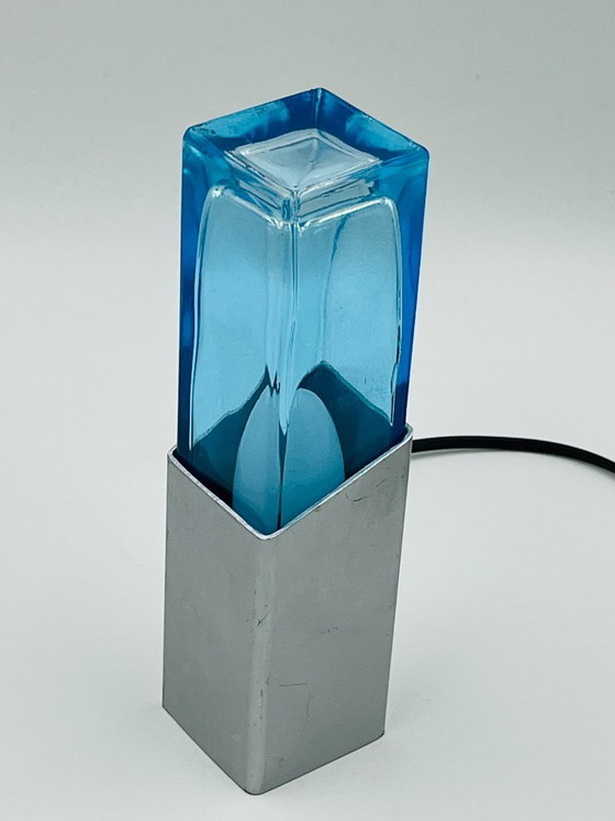 Space Age Lamp, Murano Glass Block, 1970 – Table lamps (photo 3 of 11)