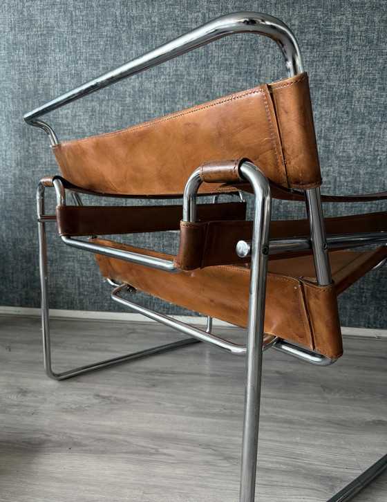 Image 1 of Sedia vintage "Wassily", pelle color cognac, Italia, anni '70