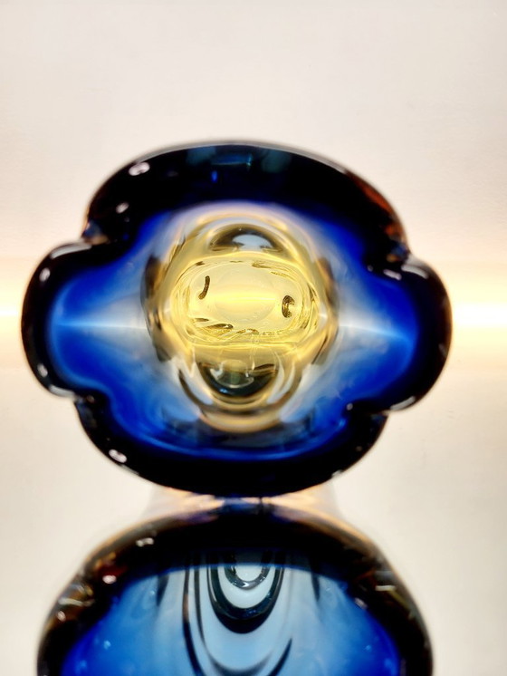 Image 1 of Vase en verre multicolore de Murano, technique du somserso, Italie, années 1970