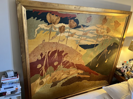 Limitierte Auflage: Kopfteil aus Art-Deco-Holz und Intarsien