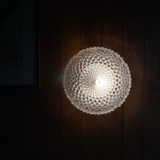 Image 1 of Vintage glazen wand-/plafondlamp uit de jaren 70 of 80
