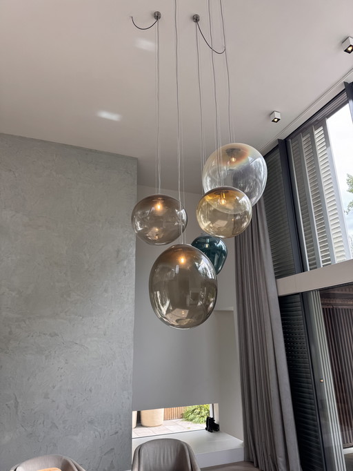 4 volte lampada di design soffiata a mano