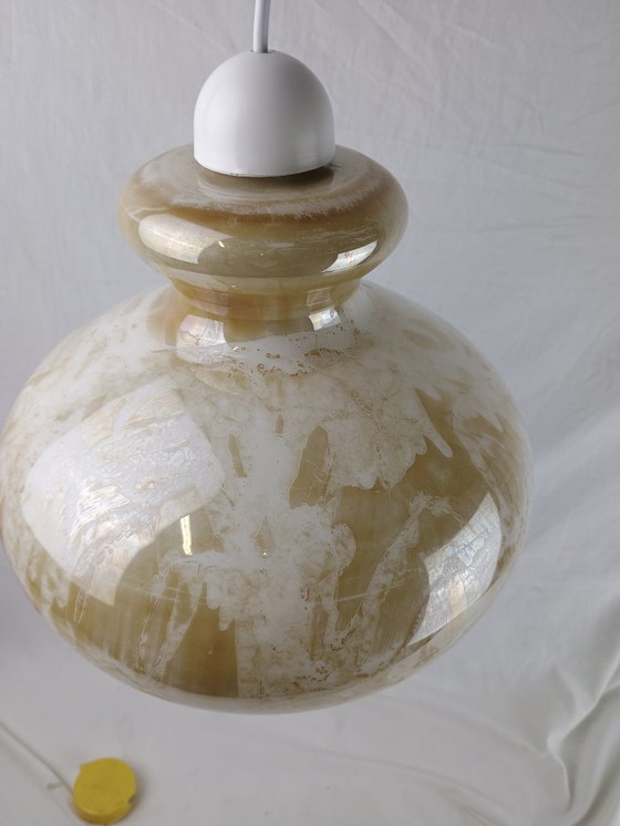 Image 1 of Lampada a sospensione vintage in vetro di Murano di Carlo Nason per Mazzega, 1950-1960