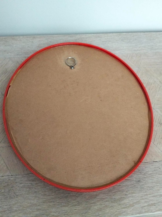 Specchio vintage Space Age, Vetro, MDF, Rosso (foto 4 di 6)