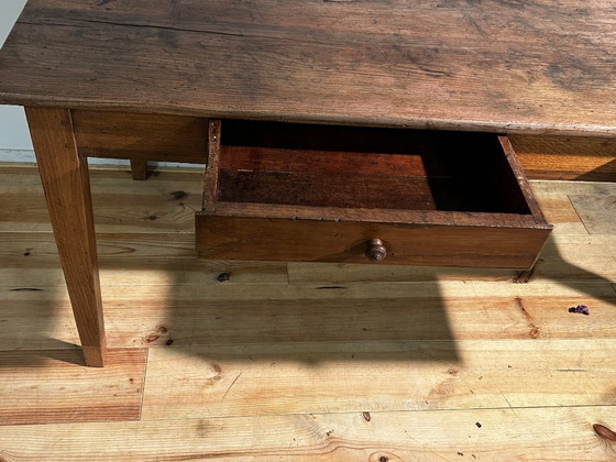 Image 1 of Antique oak country farmhouse table, 19th century