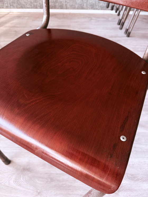 Image 1 of 6x Gispen ‘TU Delft’ 106 stoelen Pagholz, Nederland, jaren 1950