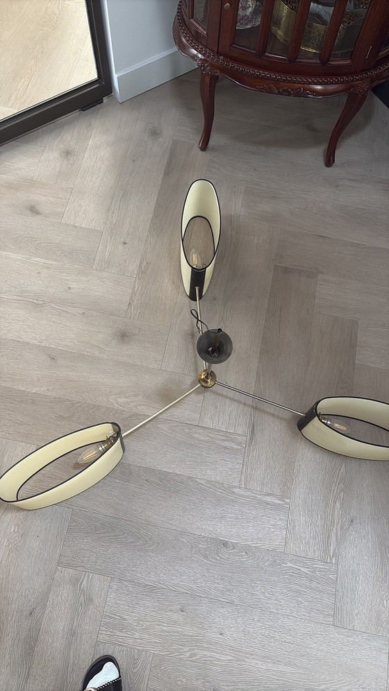 Vintage: Drie Armige Plafon Lamp Maison Liunel – Plafondlampen, Brass (photo 7 of 11)