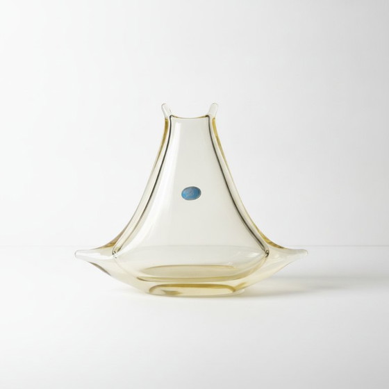 Vase en verre d'art tchèque vintage des années 1960 par Miloslav Klinger - Železný Brod Glass (photo 8 of 9)