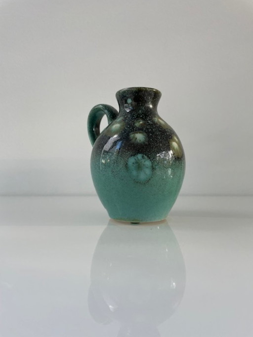 Mid-century vase Silberdistel jade green