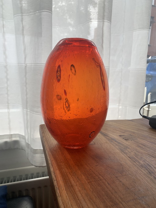 Millefiori handgeblazen vaas 1960