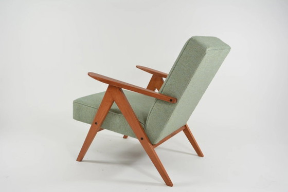 Image 1 of KOMPAS armchairs in light green mottled finish