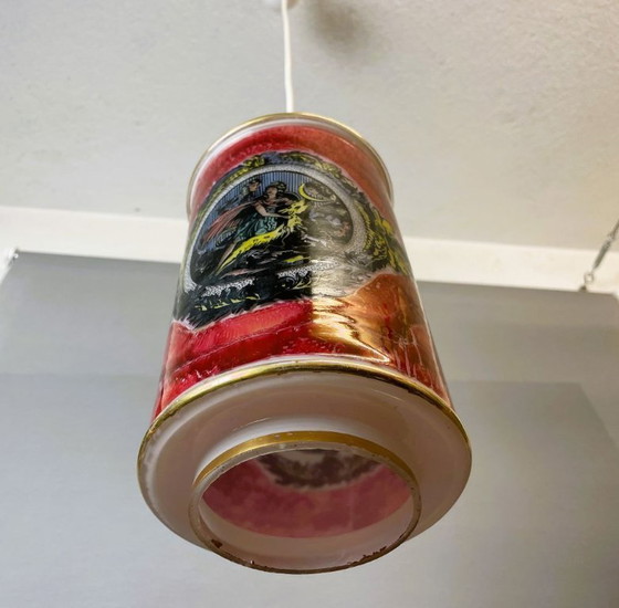 Image 1 of Hängelampe aus handbemaltem Glas