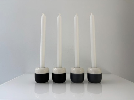 Set Van 4 Sealskin Duo Kandelaars Zwart En Antraciet – Kandelaars en kaarsen, Ceramic (photo 4 of 12)