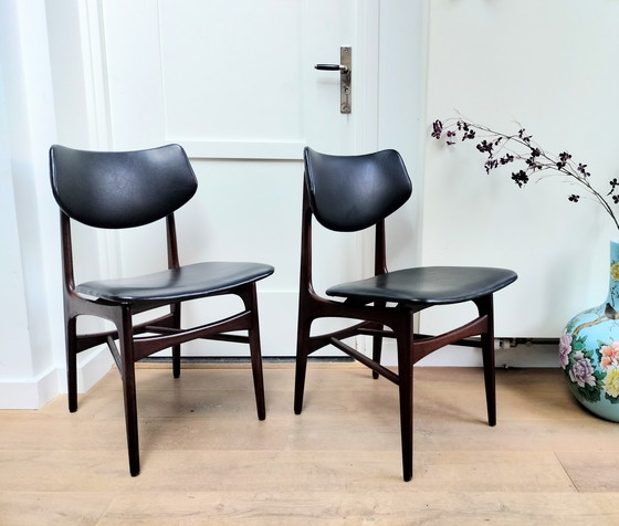 Image 1 of Vintage set of 4 Louis van Teeffelen 'Hamar' dining chairs