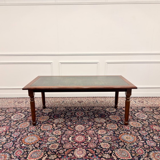Klassiek Engels Schrijftafel Bureau – Leather, Wood (photo 4 of 14)