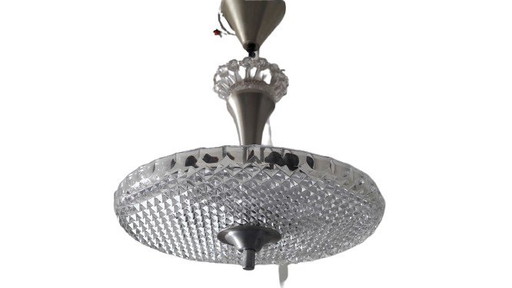 Art Deco style pendant lamp glass with crown