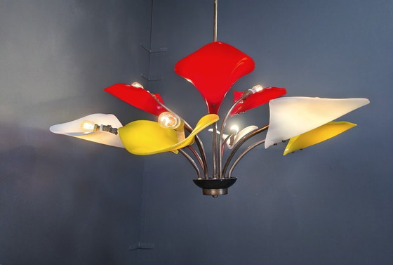 Image 1 of Vintage multi colour italian chandelier, 1960s