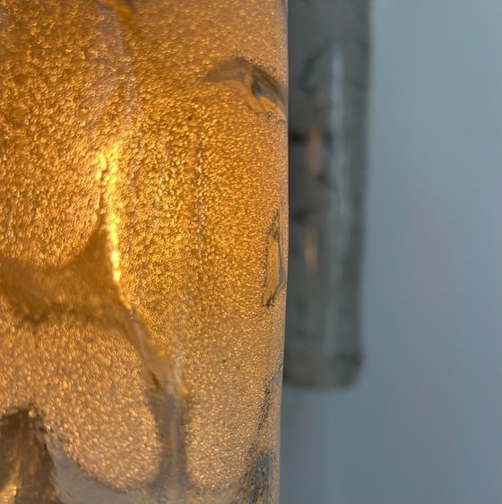 Image 1 of Paire d'appliques vintage en verre murano et métal chromé, Italie, 1960