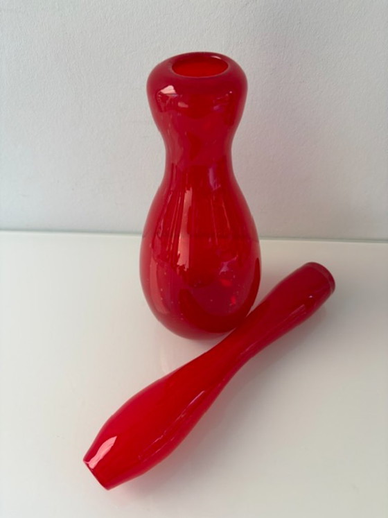 Set of 2 Red Glass Vases – Italian Glass Art (photo 8 of 10)