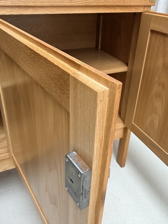 Credenza in rovere biondo, Jos De Mey, Van Den Berghe-Pauvers, Gand, Belgio, anni '70 – Credenze, Wood (photo 11 of 15)