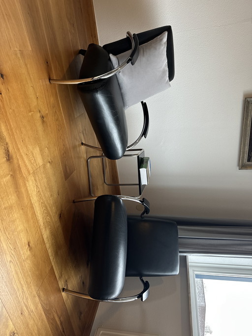 2 Gelderland Fauteuils - ontwerp Jan des Bouvrie (kleur: zwart)