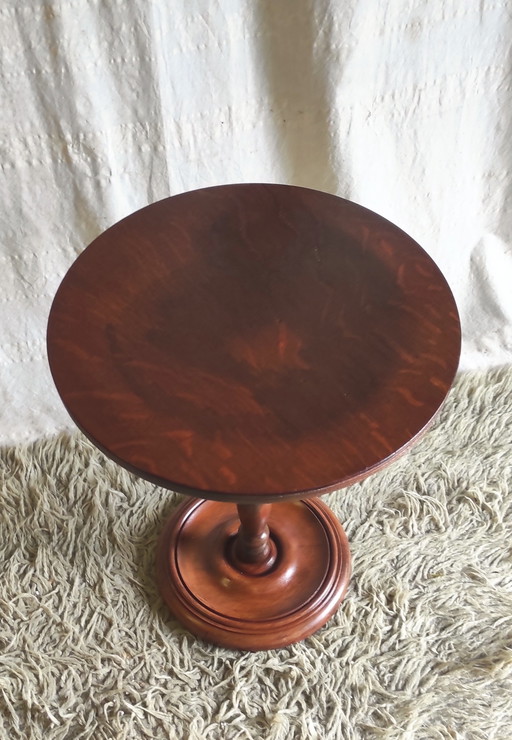 Guéridon Art-déco en bois massif - mid. XXeme