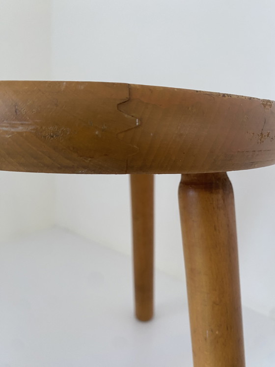 Image 1 of Vintage Wooden Stool - Berger Charlotte Perriand - style