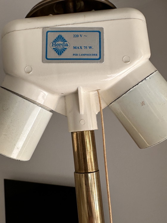 Image 1 of Lampadaire vintage Herda en bois de teck, design milieu du siècle