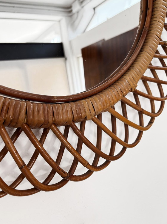 Spiegel met bamboe en rieten lijst, Italië, 1960 – Rotan, Mid Century Modern (photo 7 of 9)