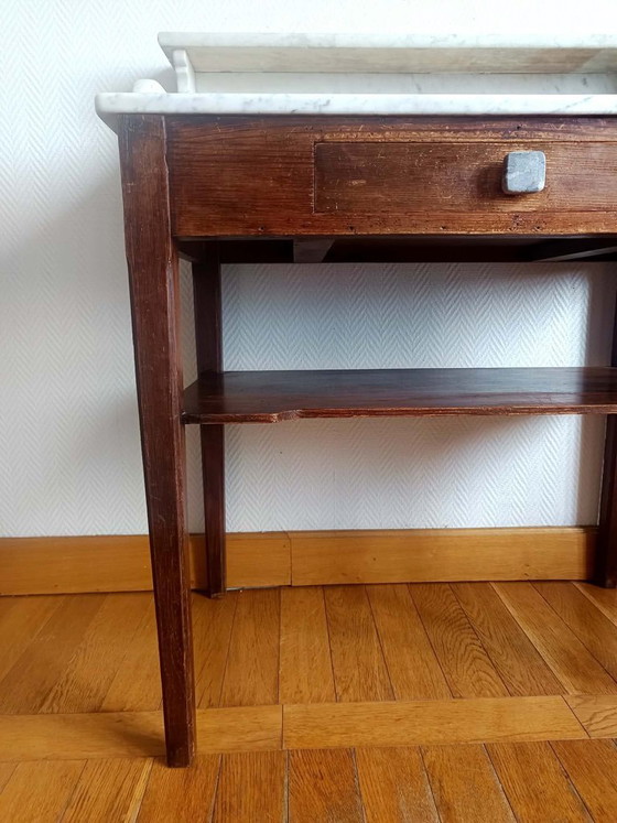 Image 1 of Country house dressing table in wood and marble